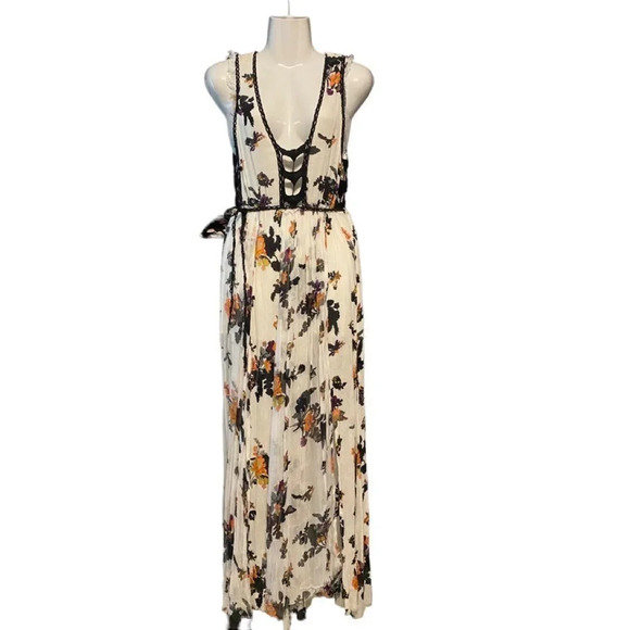 Free People FP One One Moonlight Floral Garden Maxi Raw Hem Dress - Picture 3 of 16